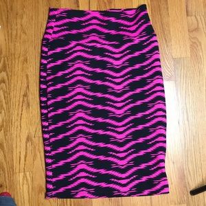 Pink and black lularoe skirt